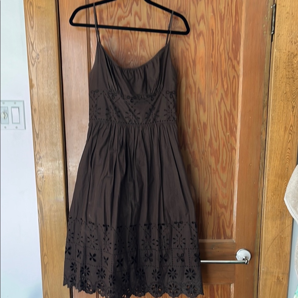Elegant Brown Spaghetti strap sundress